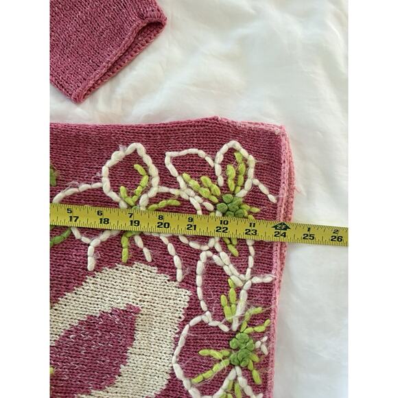 J H Collections Embroidered Sweater Floral Pink Women’s Small Long Sleeve - Picture 12 of 13